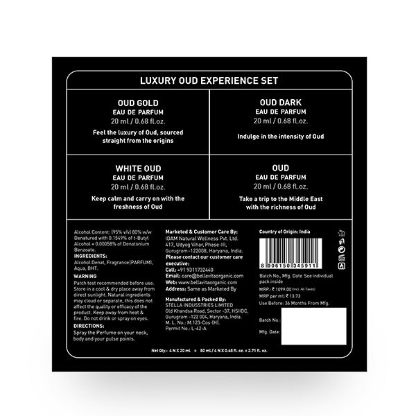 Luxury Oud Experience Perfume Set - 4 x 20ml