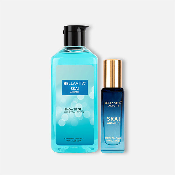 SKAI Aquatic Shower Gel and Perfume Combo for Men and Women