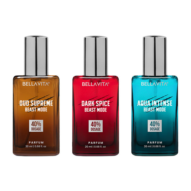 Beast Mode Perfume Collection for Men | High-Impact 40% Perfume Oil | 3 x 20ml