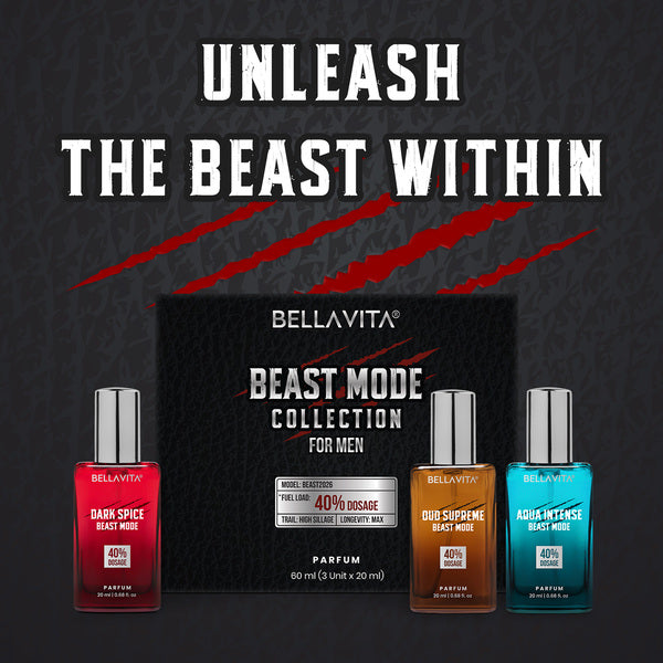 Beast Mode Perfume Collection for Men | High-Impact 40% Perfume Oil | 3 x 20ml