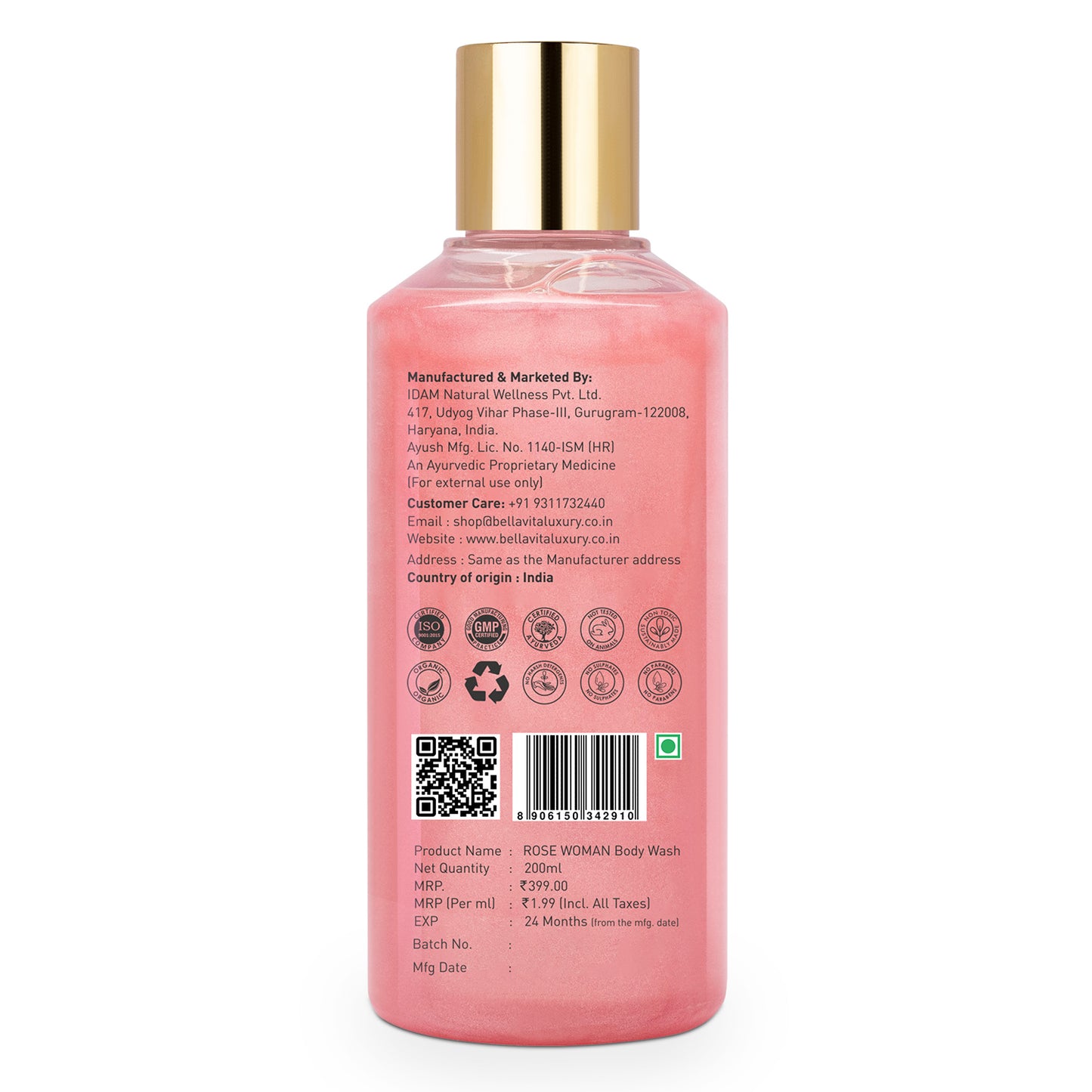 ROSE WOMAN Body Wash - Bella Vita Luxury