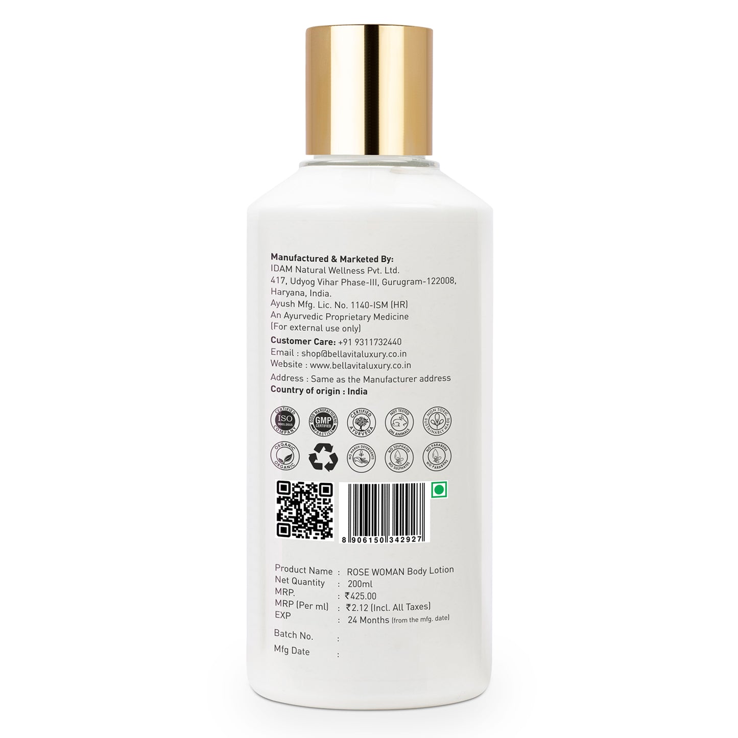 ROSE WOMAN Body Lotion - Bella Vita Luxury