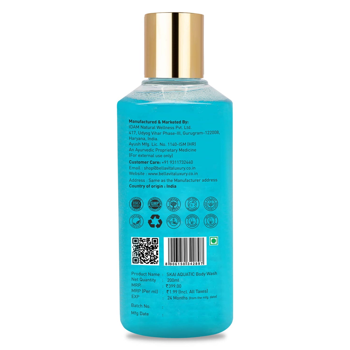 SKAI AQUATIC Body Wash - Bella Vita Luxury